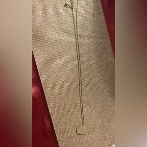 Gold stainlesss Necklace 
Hammered charm